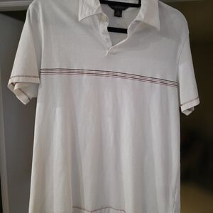 Banana Republic White Polo with Red Stripes
